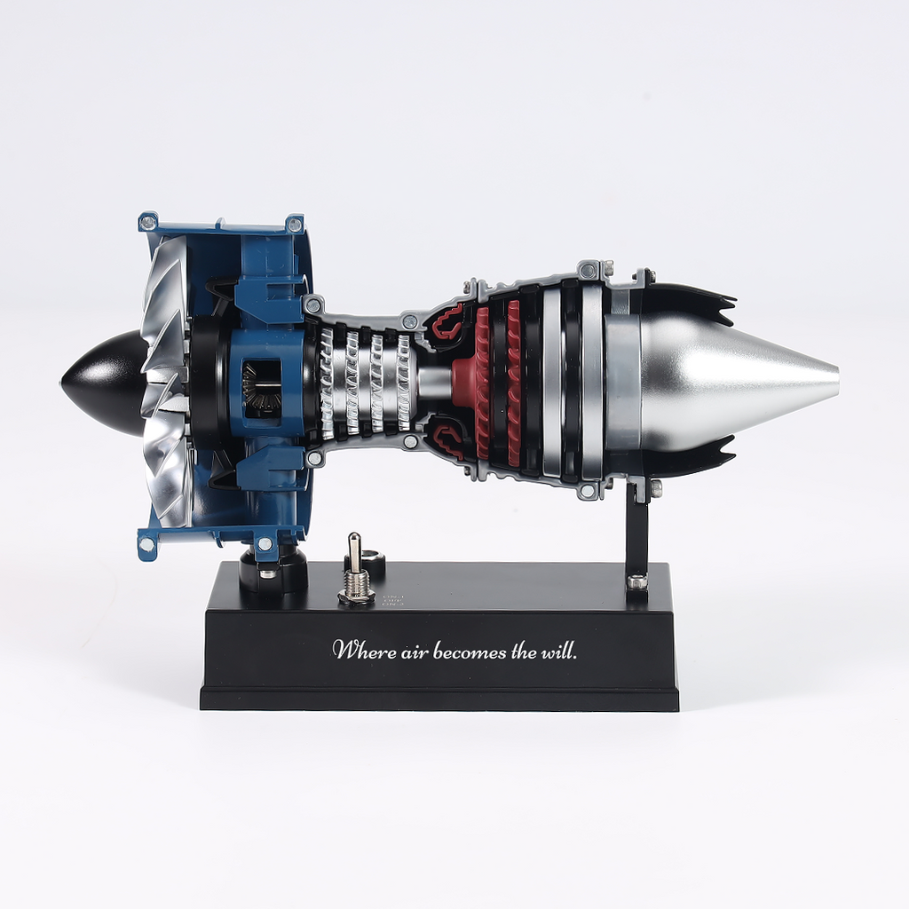 Small All-Metal Turbofan Engine Model | Lithium Battery | Assembly Available | Customizable | Includes Titanium Alloy Keychain