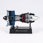 Small All-Metal Turbofan Engine Model | Lithium Battery | Assembly Available | Customizable | Includes Titanium Alloy Keychain